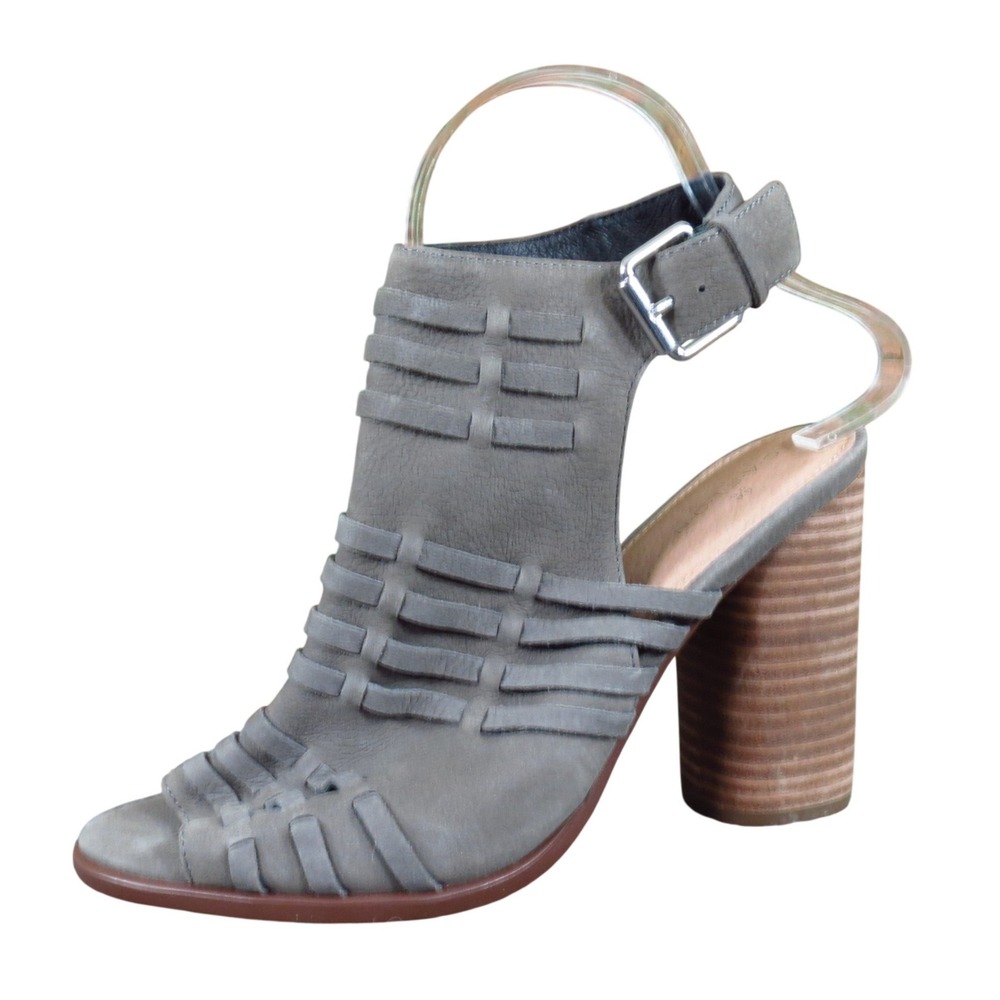 Caslon Martin Women Block Heel Sandal 7.5 Dressy Night Out Gray Leather Bootie